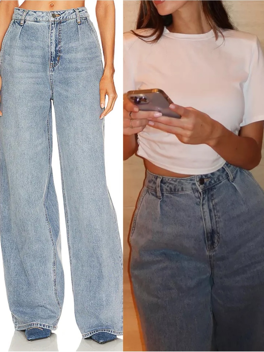 AFRM Turner Baggy Medium Wash Denim Jeans Wide Leg size 28